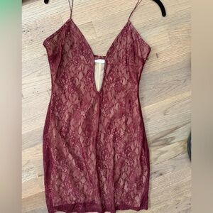 Meshki Burgundy Juliet Mini Dress